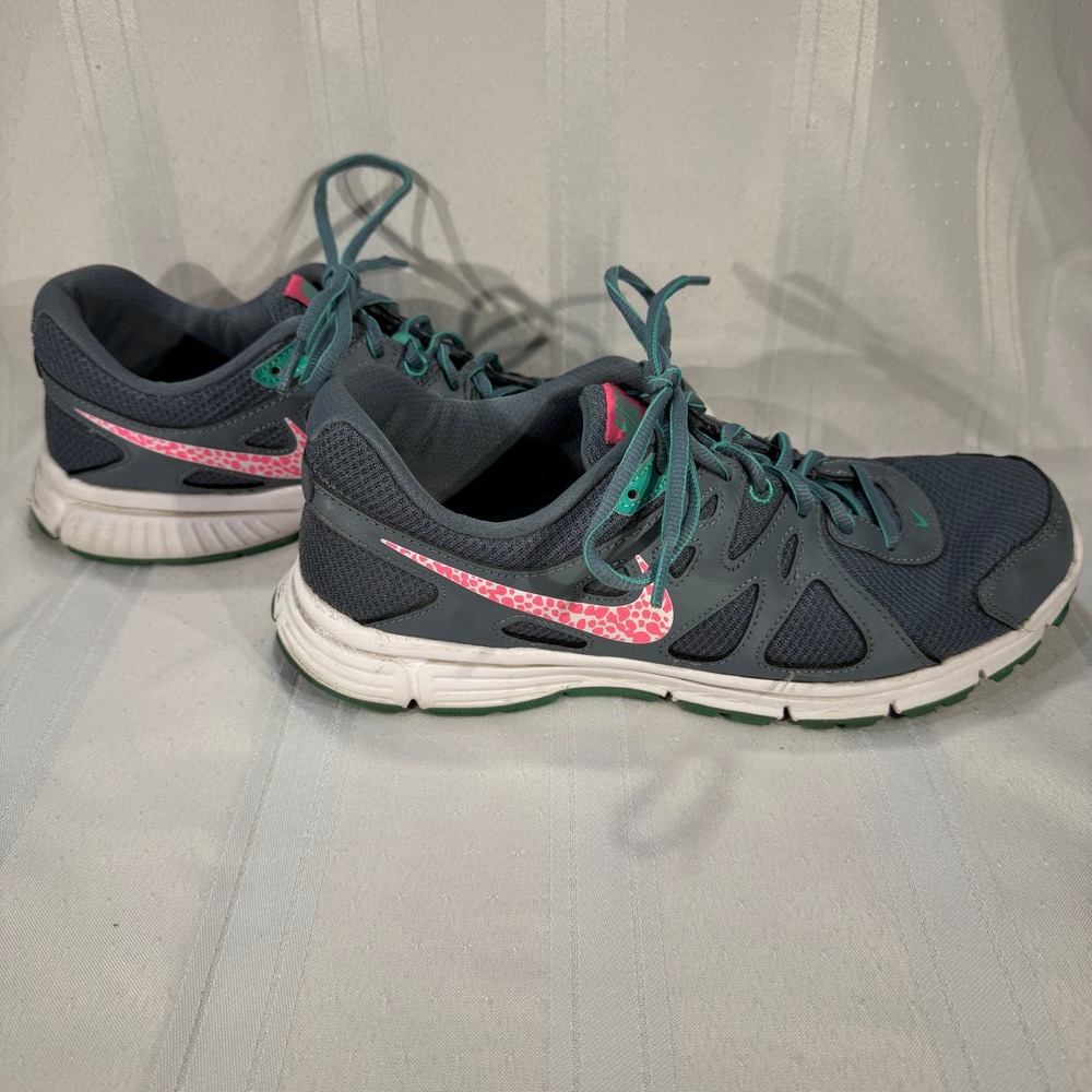 Nike Revolution 2 Running Shoes Womens‎ 9.5 Gray Pink Green 554902-409 - Picture 1 of 8